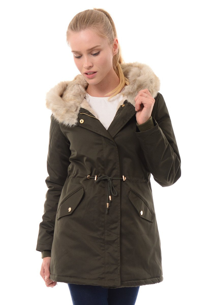 Damska Zimowa Parka Roksana Khaki