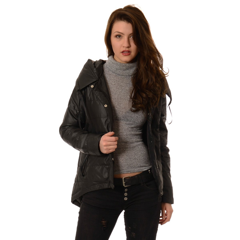 Damska Kurtka Wiosenno - Jesienna Asymetryczna Anna Czarna