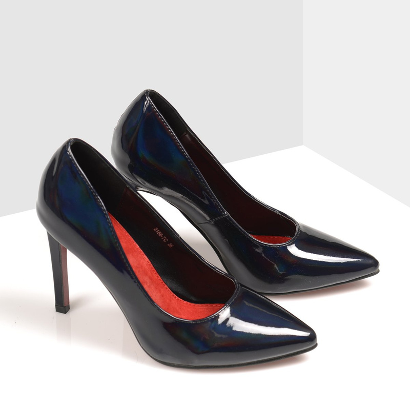 Czarne Szpilki Lu Boo Hologramowe