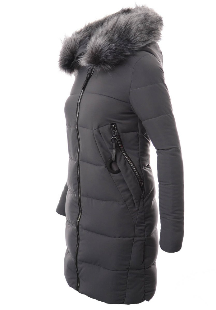 Damska Zimowa Kurtka Ortalionowa Szara