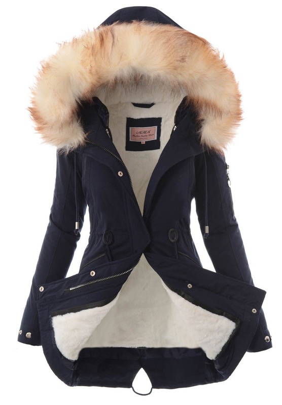 Damska Kurtka Parka Zimowa 2w1 Berta Granatowa