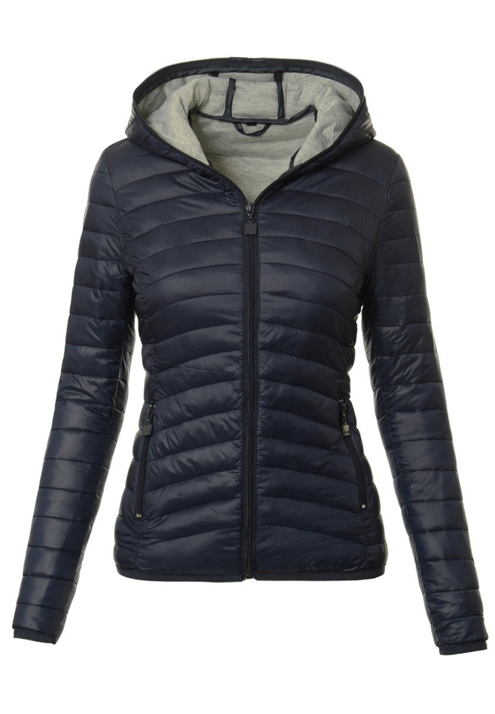 Damska Ortalionowa Jesienna Wiosenna Kurtka Granatowa