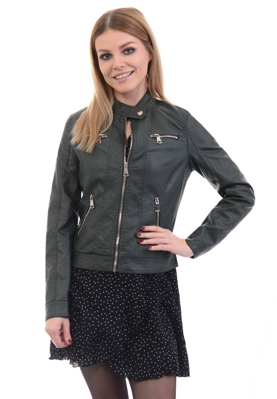 Damska Kurtka Ramoneska Klarisa Zielona