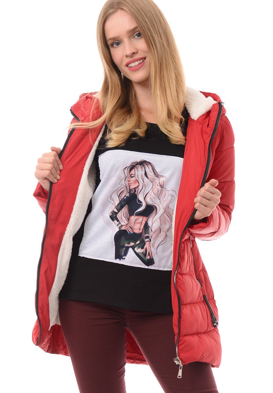 Kurtka Zimowa Bianka Czerwona