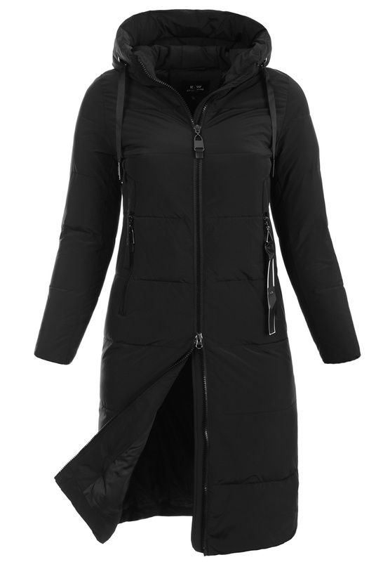 Damska Kurtka Pikowana Długa Ariada Czarna