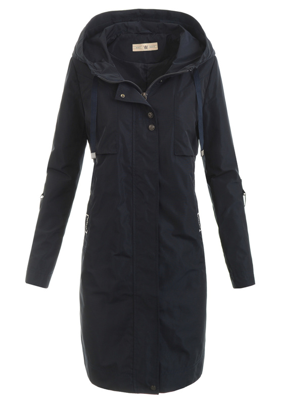 Damska Kurtka Parka Wiosenna Zyta Ciemno Granatowa