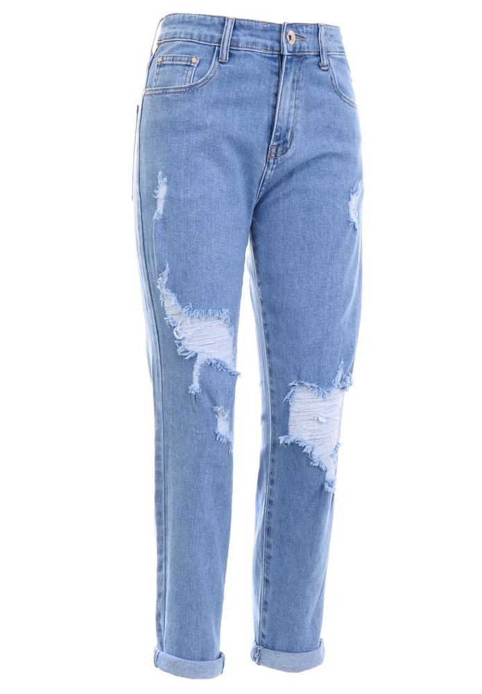 Damskie Spodnie Jeansowe Niebieskie