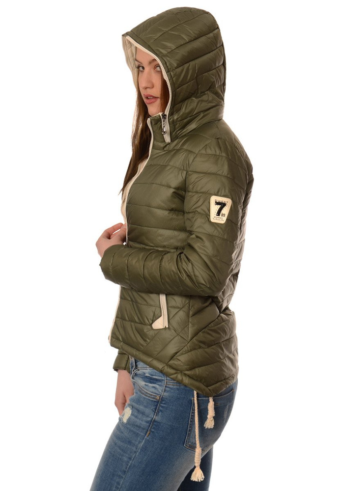 Damska Jesienna Kurtka Ortalionowa Eva Zielona