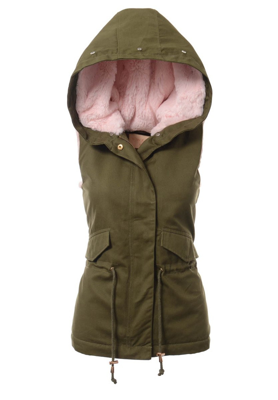 Damska Kamizelka Bezrękawnik Ilona Zielono Różowy