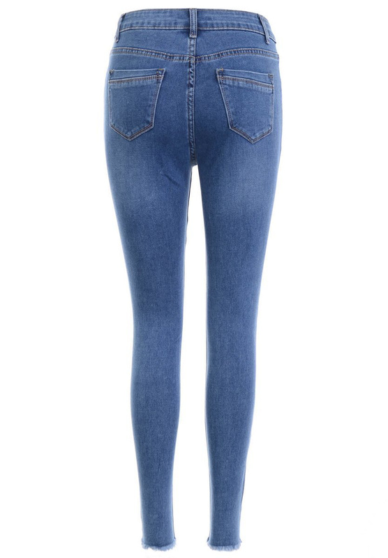 Damskie Spodnie Jeansowe Niebieskie