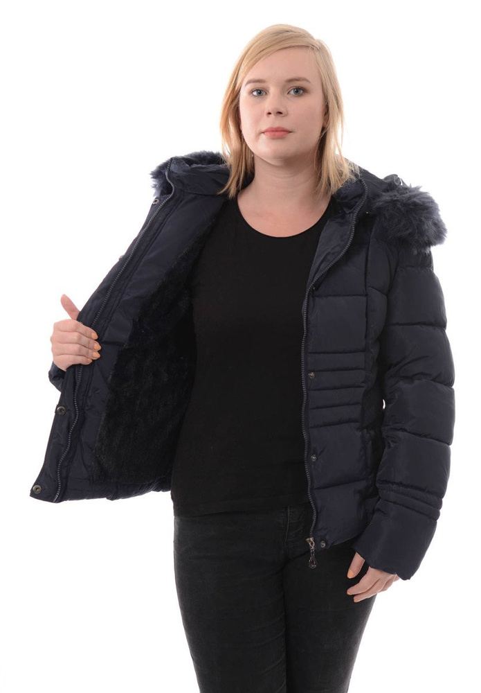 Damska Zimowa Ortalionowa Kurtka Granatowa