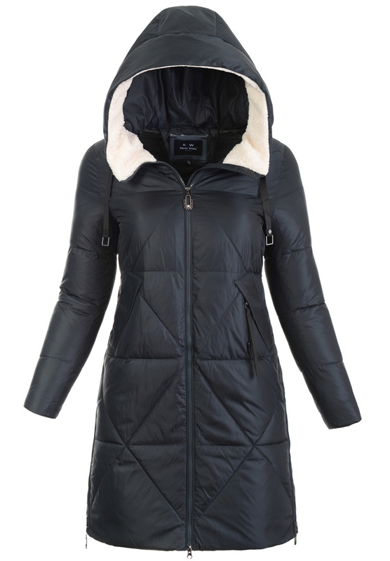 Damska Kurtka Pikowana Długa Blanca Granatowa