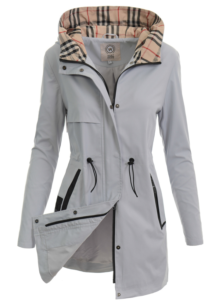 Damska Kurtka Parka Wiosenna Barbara Niebiesko-Szara