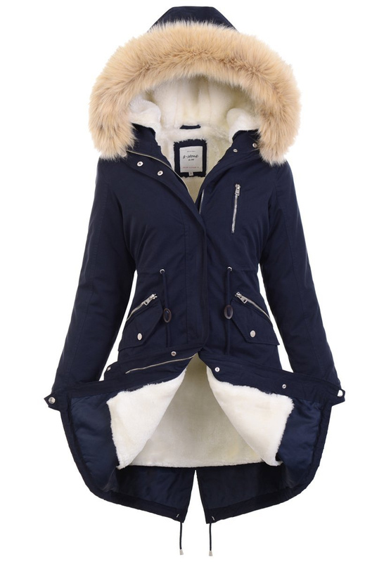 Damska Parka 2w1 Nadia Ciemno Granatowa