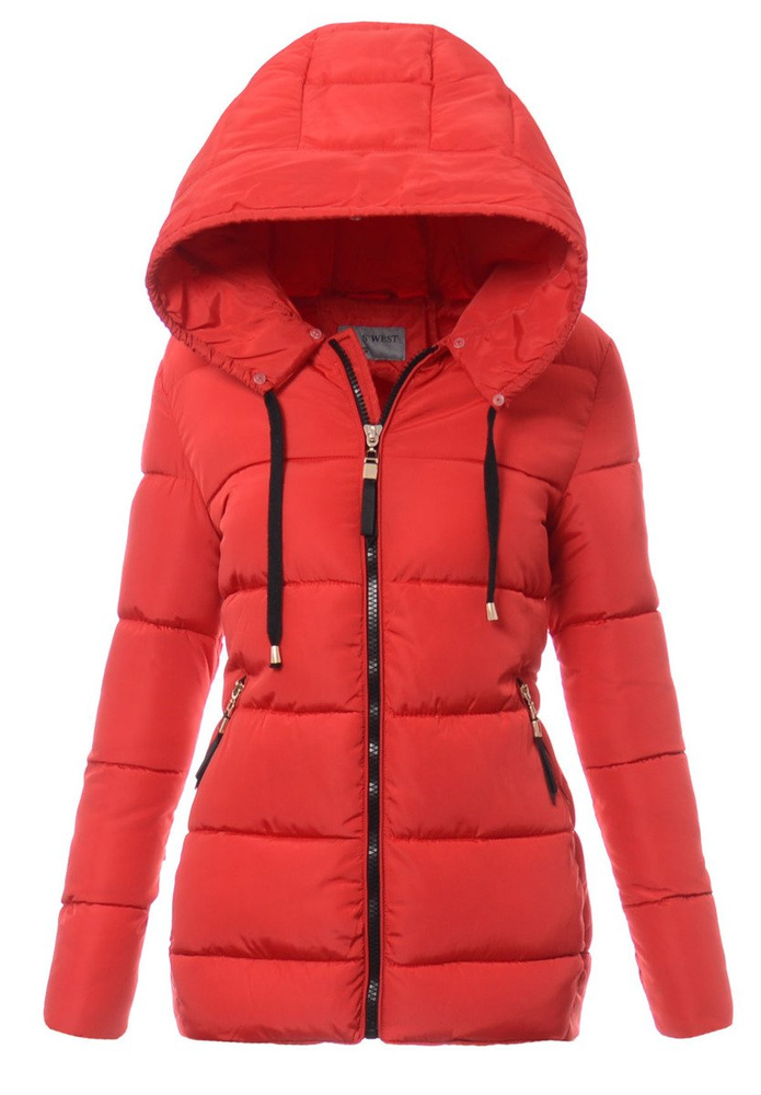 Damska Zimowa Kurtka Ortalionowa Melani Czerwona