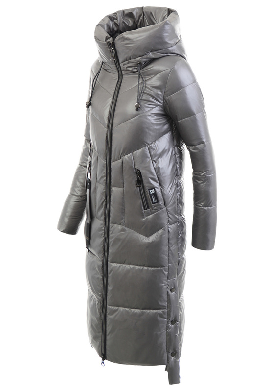 Damska Kurtka Ortalionowa Długa Narcyza Grafitowa