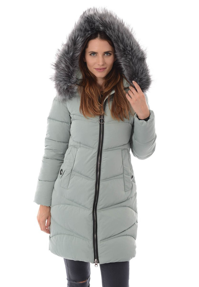 Damska Zimowa Kurtka Ortalionowa Klementyna Miętowa