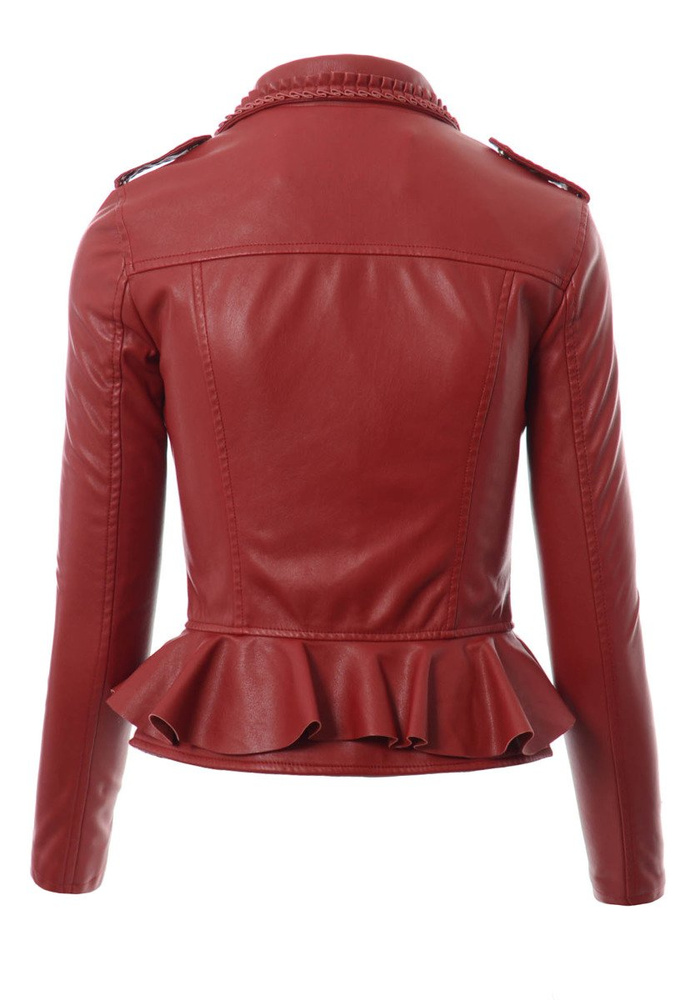 Damska Kurtka Ramoneska Elwira Bordowa