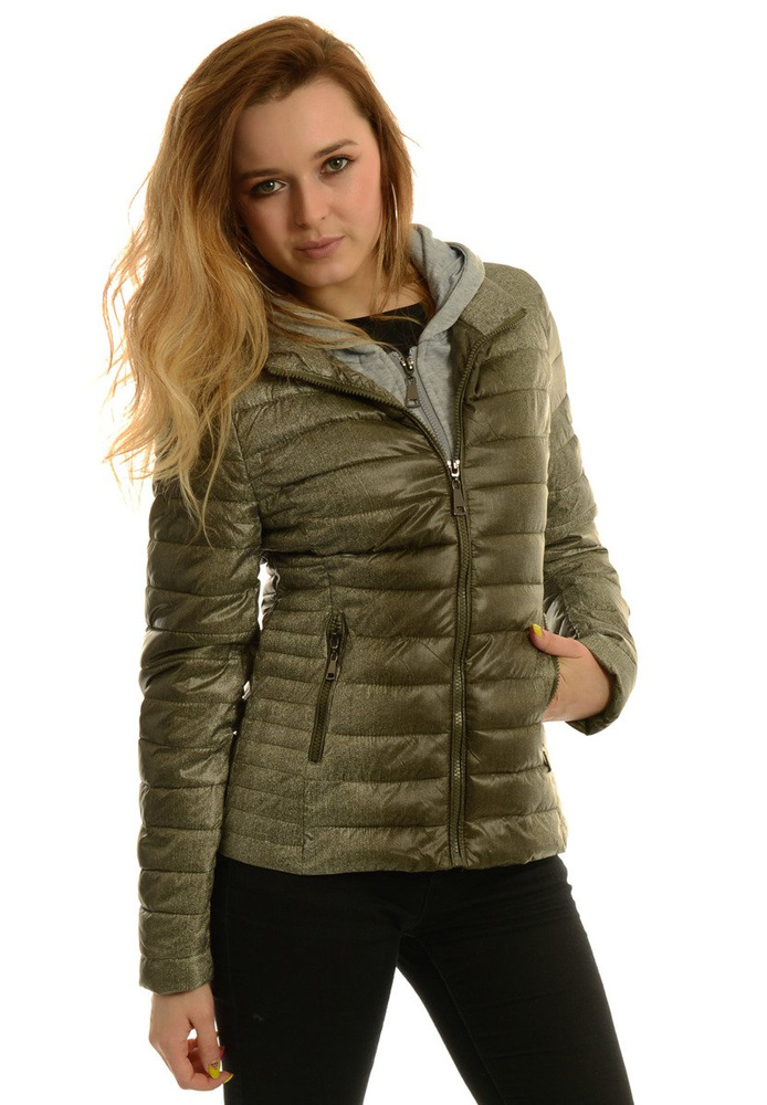 Damska Jesienna Wiosenna Kurtka Ortalionowa Elma Zielona