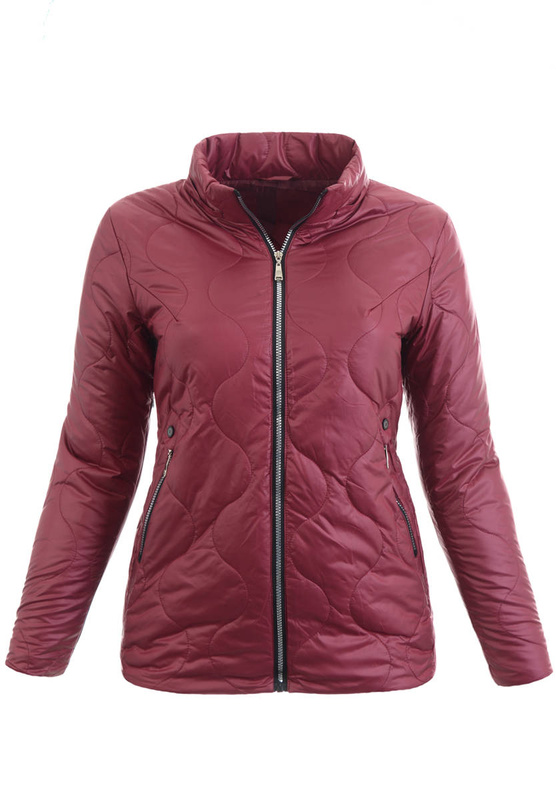 Damska Wiosenna Kurtka Halina Bordowa