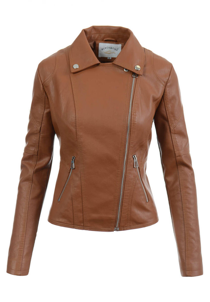 Damska Kurtka Ramoneska Zoya Ceglana