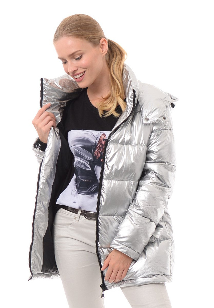 Damska Kurtka Ortalionowa Majka Srebrna