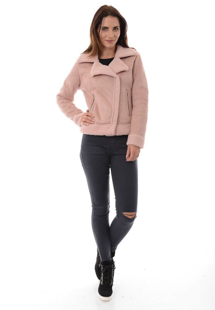 Damska Kurtka Kożuszek Zimowy Eleonora Rózowy