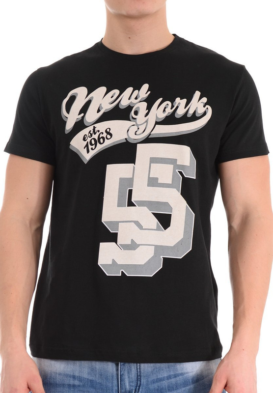 Męska Koszulka T-Shirt Nadruk Czarna