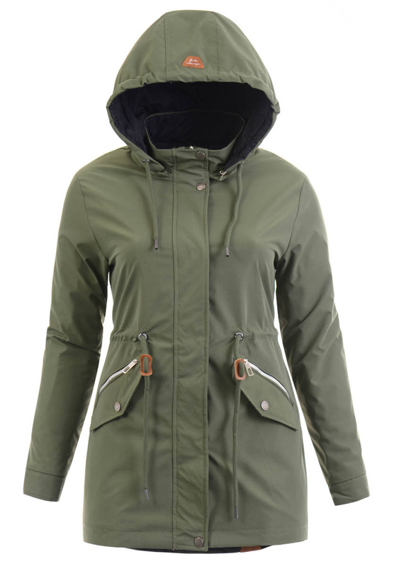 Parka Wiosenna Dwustronna Marina Zielono-Czarna