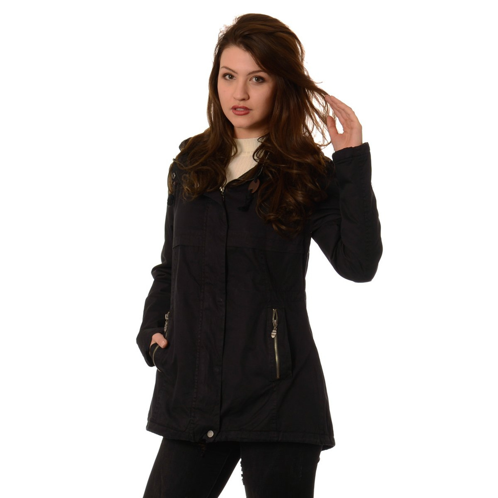 Kurtka Parka Wiosenna Czarna