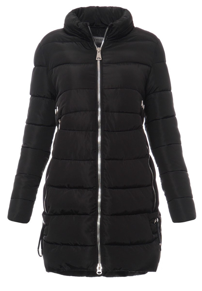 Damska Długa Zimowa Kurtka Ortalionowa Sara Czarna