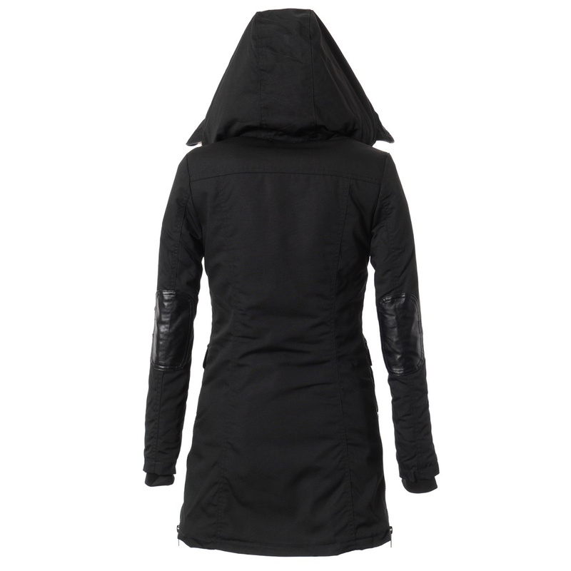 Damska Parka Kurtka Zimowa Czarna