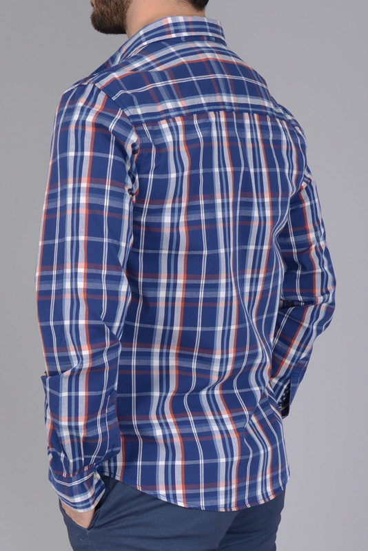 Męska Koszula Glo Story Krata Niebieska