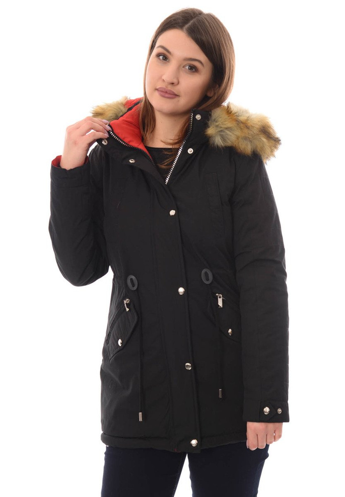 Damska Dwustronna Zimowa Kurtka Adriana Czarna