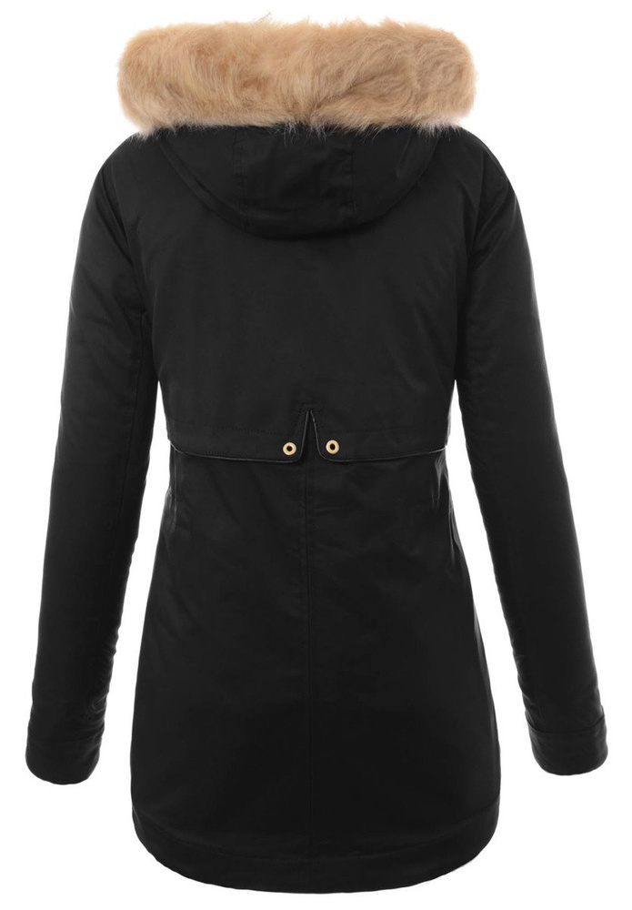 Damska Kurtka Parka Ortalionowa Zimowa Czarna