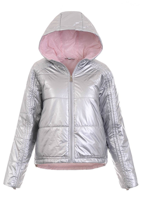 Damska Wiosenna Kurtka Modesta Srebrna