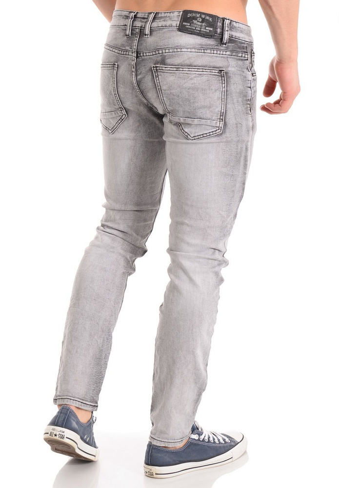 Męskie Spodnie Jeansowe Szare
