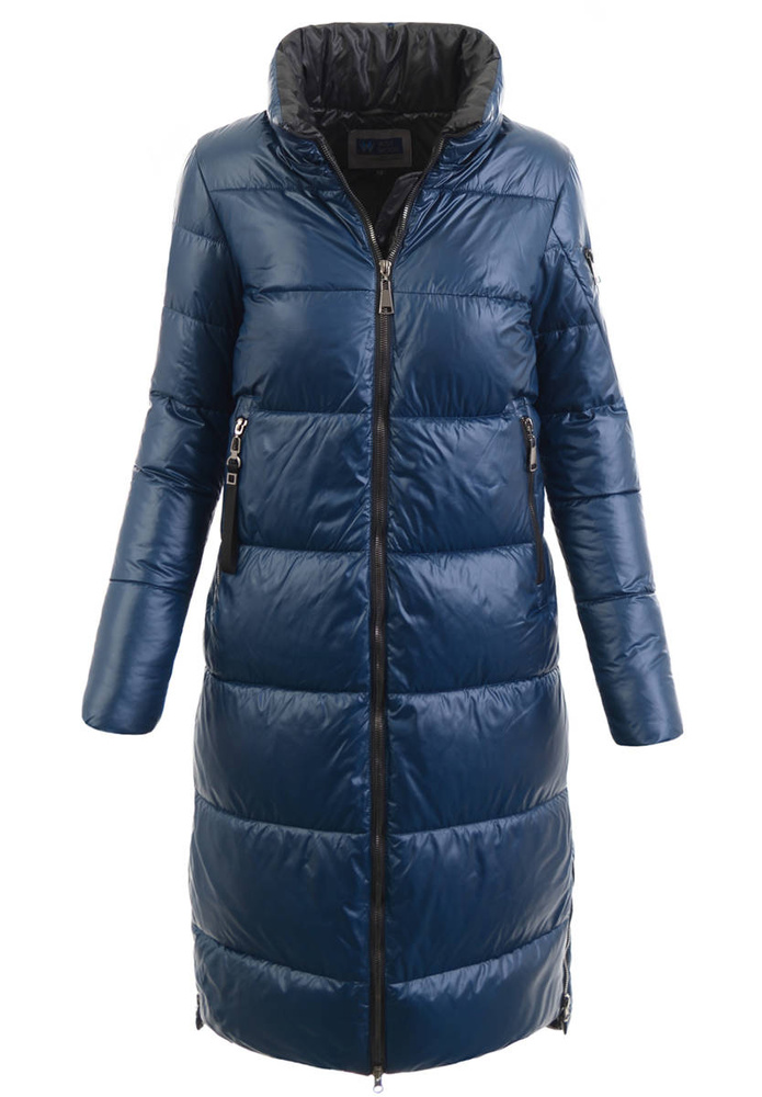 Damska Kurtka Ortalionowa Długa Serafina Ciemno Niebieska