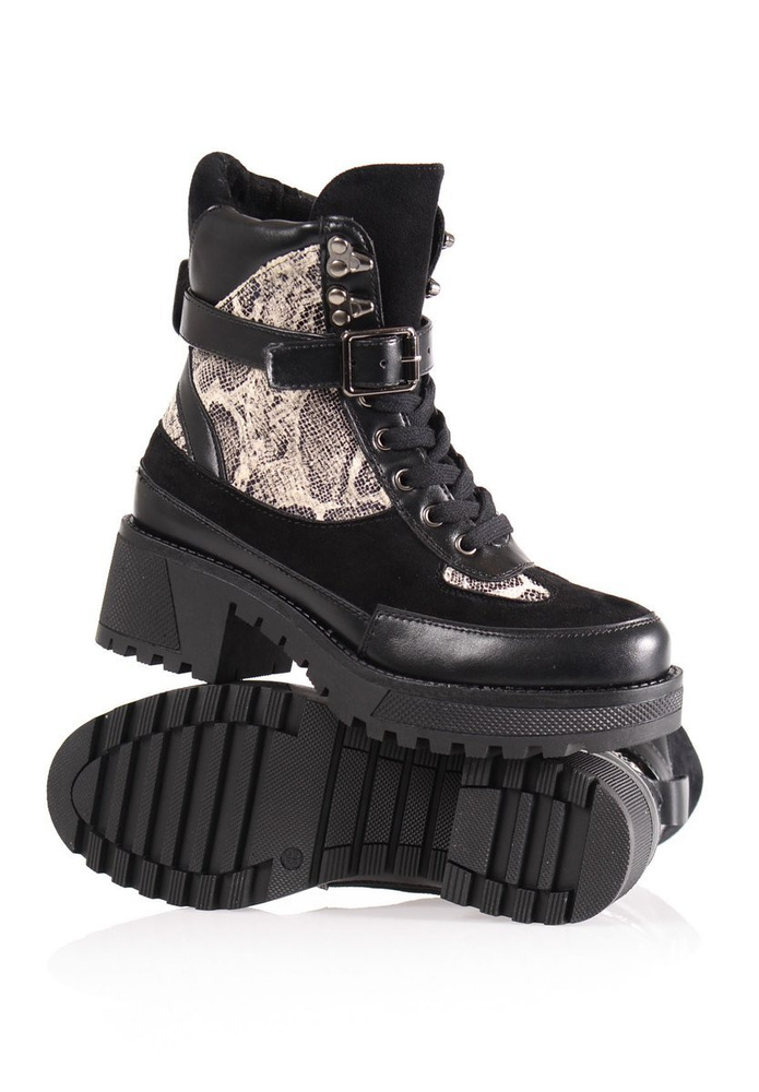 Botki Traperki Na Platformie Czarne