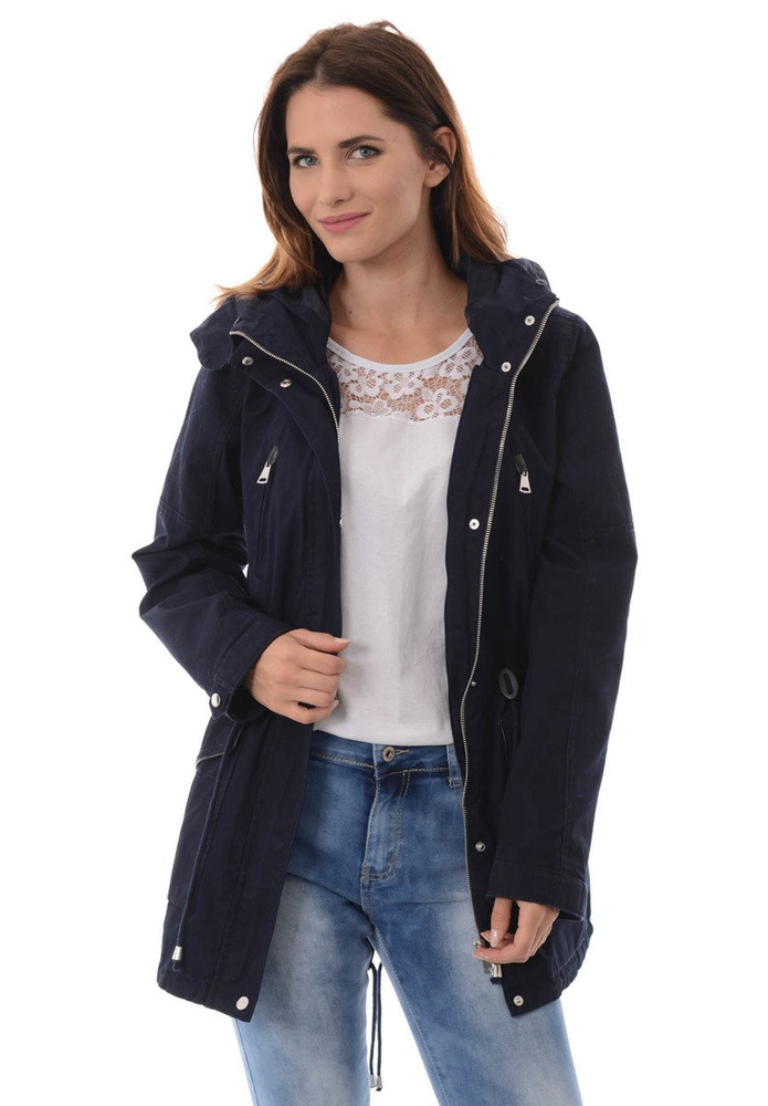 Damska Kurtka Parka Zimowa 2w1 Amira Granatowa