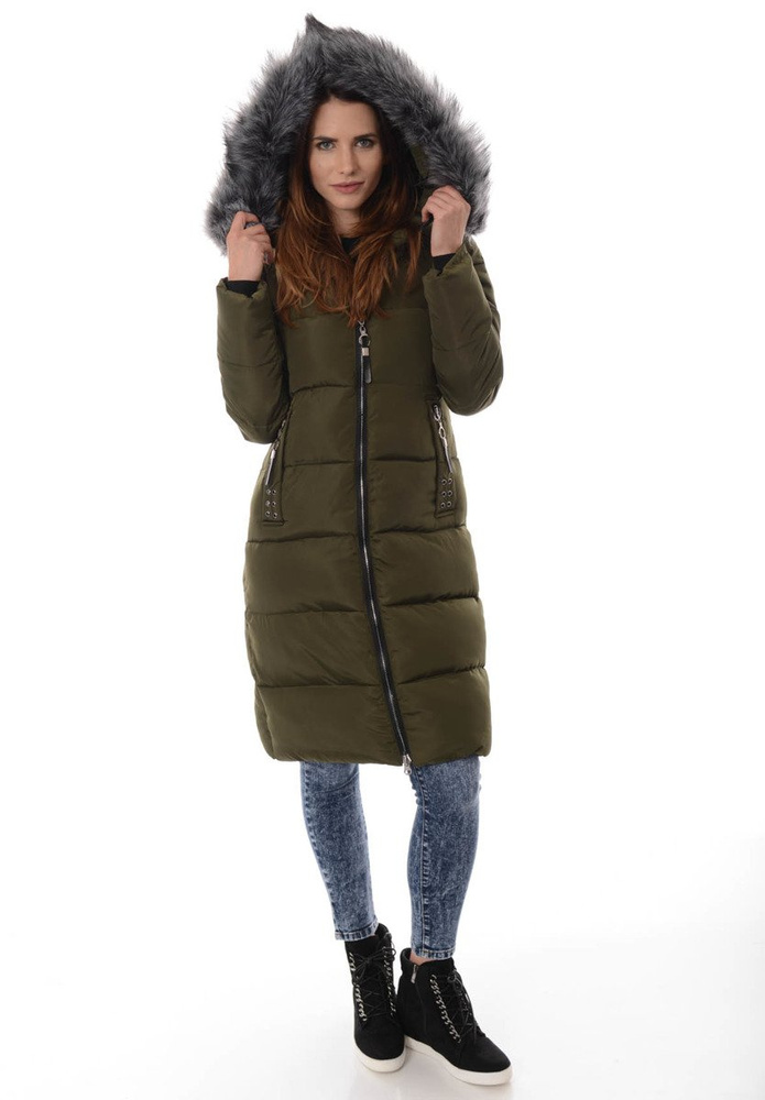 Damska Zimowa Kurtka Ortalionowa Stefania Khaki