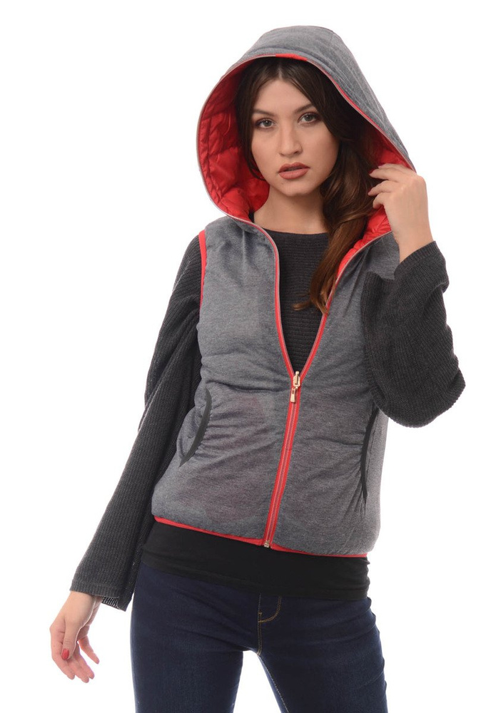 Damska Kamizelka Bezrękawnik Ines Czerwony