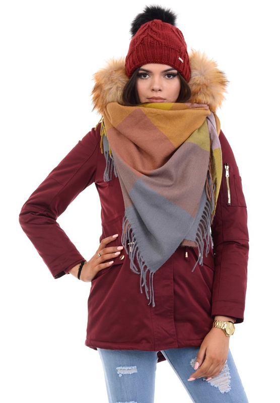 Parka Zimowa Pola Bordowa