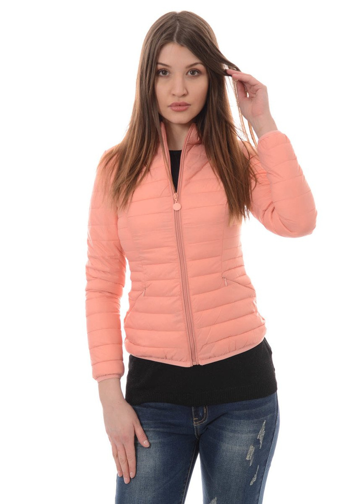 Damska Wiosenna Kurtka Brzoskwiniowa