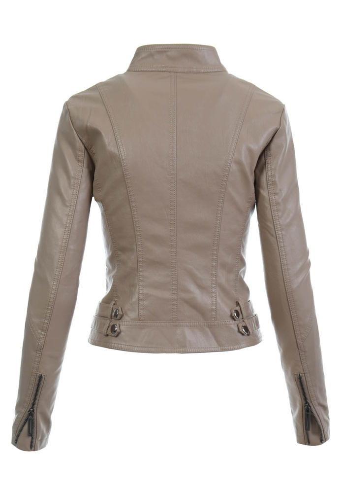 Damska Kurtka Ramoneska Pamela Jasno Brązowa