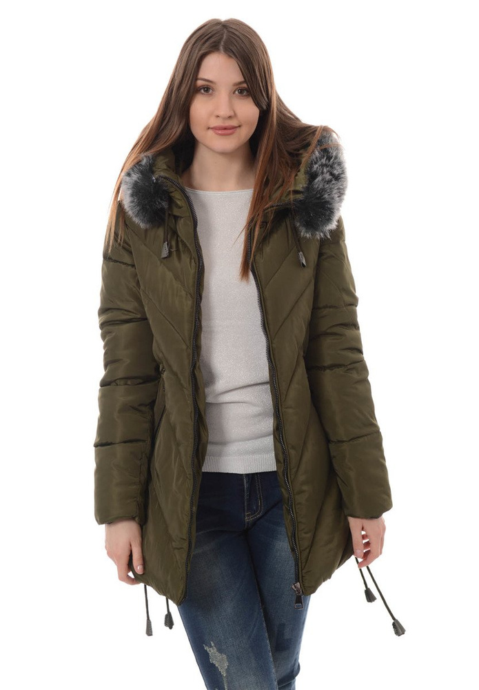 Damska Zimowa Kurtka Ortalionowa Lucyna Zielona