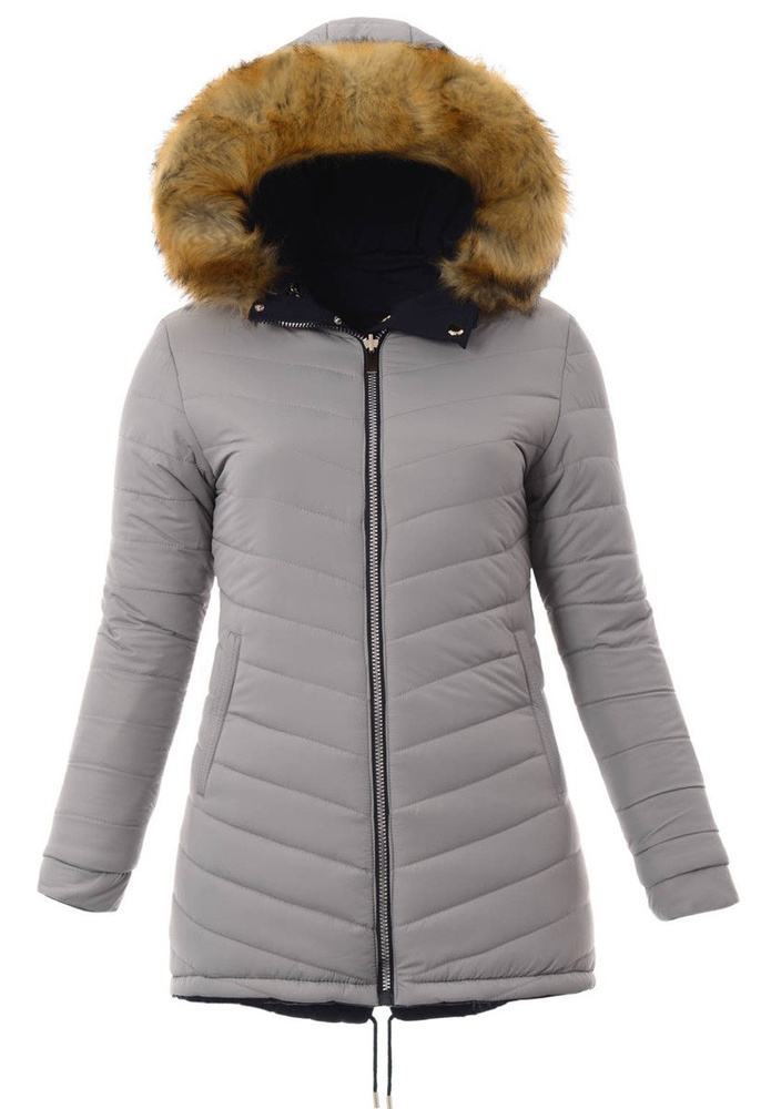 Damska Kurtka Parka Zimowa Dwustronna Karen Granatowa