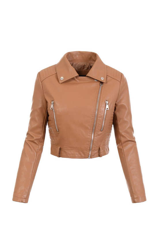 Damska Kurtka Ramoneska Nastia Brązowa