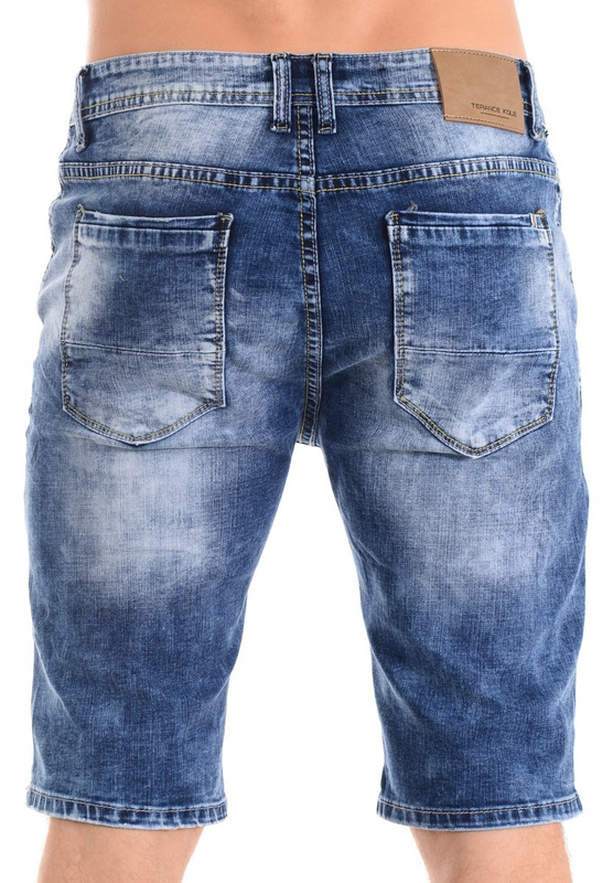 Męskie Spodenki Jeansowe Granatowe