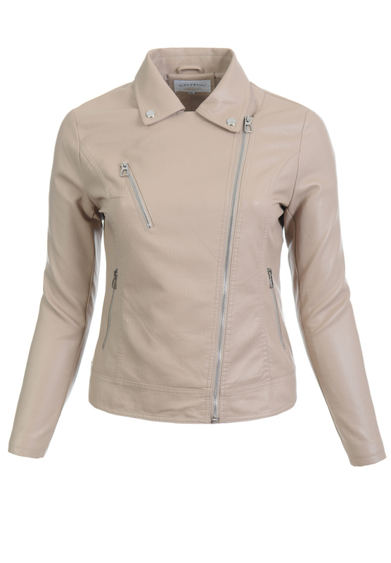 Damska Kurtka Ramoneska Alana Beżowa